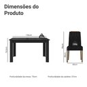 Ver imagem 3 de Conjunto Sala de Jantar Tampo de Vidro 4 Cadeiras Rustic/Preto/Oxford Pétala Madesa