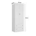 Ver imagem 4 de Guarda Roupa Fort em Mdf 81,2x220,2cm 2 Portas 2 Gavetas Branco 1207