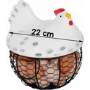 Ver imagem 4 de Cesto Galinha Porta Ovos Cerâmica Decorativo 12 Ovos Branco