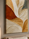 Ver imagem 2 de Quadro Decorativo Abstrato Canvas Folhas Tons Terrosos 60x90