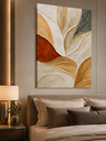 Ver imagem 3 de Quadro Decorativo Abstrato Canvas Folhas Tons Terrosos 60x90