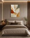 Ver imagem 1 de Quadro Decorativo Abstrato Canvas Folhas Tons Terrosos 60x90