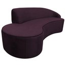 Ver imagem 3 de Sofá Curvo 03 Lugares 210cm Eron Braço Esquerdo Veludo Roxo - Nexta Casa