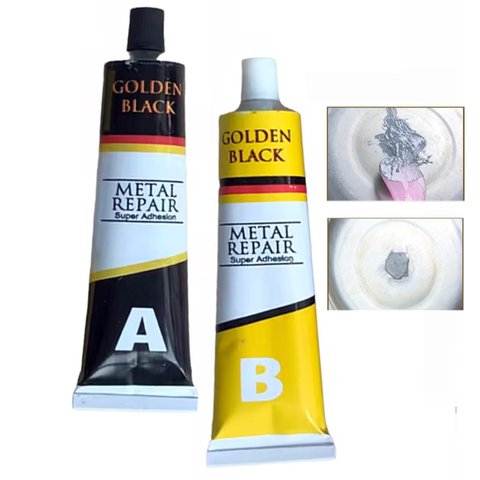 Super Cola Epoxi Vazamento Metal Aço Aluminio Reparo Rachadura Resistente Secagem Rapida Leva pra Ca