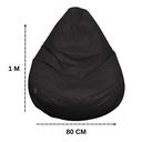 Ver imagem 2 de Puff Pera com Enchimento Decoração Conforto Eventos Almofadão - Preto