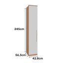 Ver imagem 5 de Roupeiro Modulado 1 Porta e Prateleiras 245x42,8cm Setiba Plus Carvalho/off White