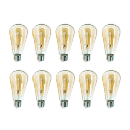 Kit 10 Lâmpadas Filamento LED ST64 4W Vintage Retrô Âmbar - 1