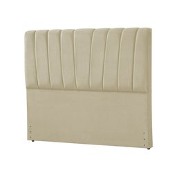 Cabeceira Estofada Americana Premium 195cm em Veludo Bege - Luxo Estofados - 2