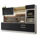 Ver imagem 3 de Armário de Cozinha Completa 100% MDF 310cm Branco/Preto Acordes Madesa 01