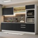 Ver imagem 1 de Armário de Cozinha Completa 100% MDF 310cm Branco/Preto Acordes Madesa 01