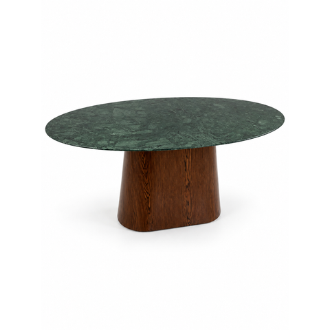 Mesa de Jantar Oval Verde Guatemala 120x80cm Cone - Pau Ferro