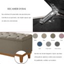 Ver imagem 5 de Recamier Baú Dubai Linho Marrom Casal 1,30m Estofado Base Madeira