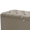 Ver imagem 3 de Recamier Baú Dubai Linho Marrom Casal 1,30m Estofado Base Madeira