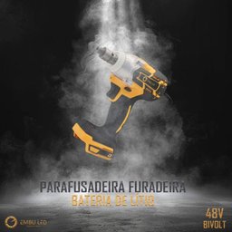 Parafusadeira Furadeira Chave de Impacto 2 Baterias 48v Bivolt sem Fio Embuled - 2