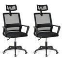 Ver imagem 1 de Kit 2 Cadeiras de Escritório Giratória Executiva Pro com Regulagem de Altura - Preto