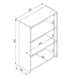 Estante para Livros Multiuso Organizadora Baixa 63cm Funcionale Mo040 Art In Móveis - Preta - 3
