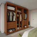 Ver imagem 3 de Guarda-Roupa Casal com 6 Portas Vidro Reflecta e LED 6 Gavetas Speculum 274 cm – Canella