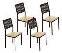 Ver imagem 1 de Kit 4 Cadeiras Maia Corino Creme e Fibra Nautica Preta Tubo Marrom Cafe