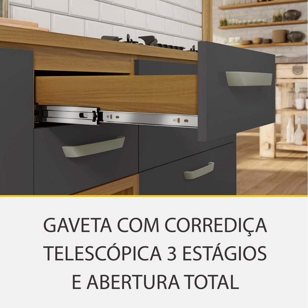 Cozinha 3 Peças Ripado Torre Quente Princesa 100% Mdf Nesher - 11