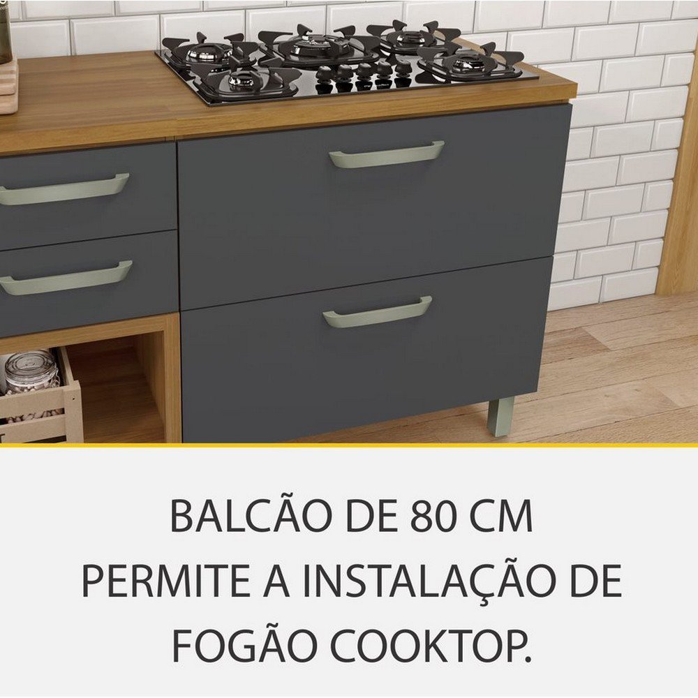 Cozinha 3 Peças Ripado Torre Quente Princesa 100% Mdf Nesher - 7