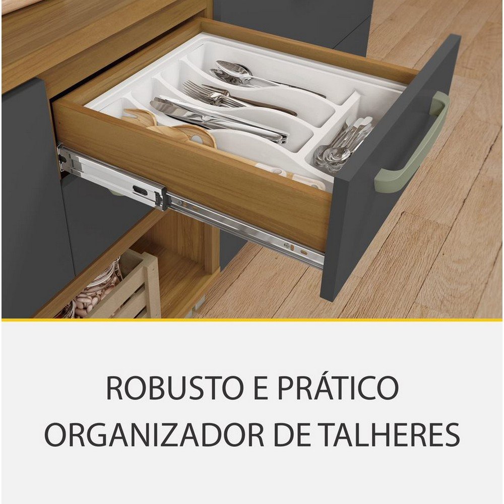 Cozinha 3 Peças Ripado Torre Quente Princesa 100% Mdf Nesher - 4