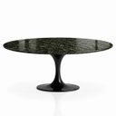 Ver imagem 1 de Mesa de Jantar Saarinen Oval 244x137 cm Tampo Mármore Verde Guatemala Base Laca Preta