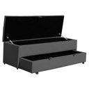 Ver imagem 4 de Calçadeira Baú Sapateira 90cm Ayla Suede Tampo Reto