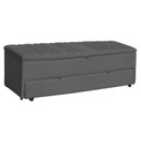 Ver imagem 1 de Calçadeira Baú Sapateira 90cm Ayla Suede Tampo Reto