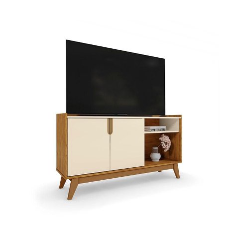 Rack Bancada Vitória para TV até 55 Polegadas 135cm MDP Off White Loja Doce Lar
