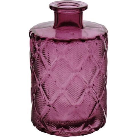 Vaso Decorativo Enfeite Casa Garrafa Home&co Vidro 11x7x7cm Roxo