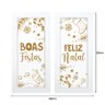 Dupla de Quadros Decorativos Dourado Frases Natal - 4