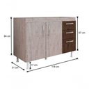 Ver imagem 2 de Balcão Gabinete de Pia sem Tampo 120cm Nathan 2 Portas Rústico - Ssx Multicoisas Cor Rústico