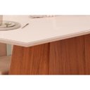 Ver imagem 3 de Mesa de Sala Jantar Dulce C/ Tampo Madeirado Vidro Reto 180x90cm Cedro/off White - Dj Móveis