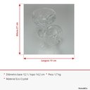Ver imagem 2 de Potiche Decorativo de Cristal Transparente 27x15x15cm Tampa Enfeite Sala Mesa