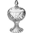 Ver imagem 1 de Potiche Decorativo de Cristal Transparente 27x15x15cm Tampa Enfeite Sala Mesa