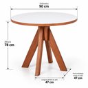 Ver imagem 3 de Conjunto de Jantar Dallas 4 Lugares Tampo em MDF Branco 90cm Decoreshop