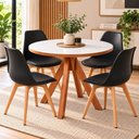 Ver imagem 5 de Conjunto de Jantar Dallas 4 Lugares Tampo em MDF Branco 90cm Decoreshop