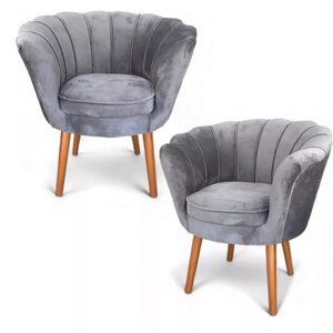 Kit 2 Poltronas Pétala Decorativa Pé Palito Varias Cores