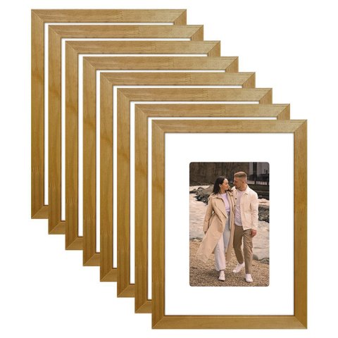 Kit 8 Porta Retrato 21x15 Quadro com Paspatur Fotos 15x10