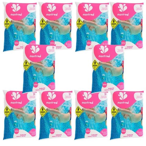 Kit 10 Pastilhas Tabletes Cloro 200g Tripla Ação P/ Piscina Montreal