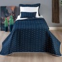 Ver imagem 3 de Cobre Leito Solteiro Urbany Bordado Hipercal 400 Fios 4 Peças - Azul Marinho