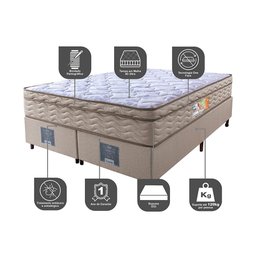 Cama Box Queen Colchão Ortopédico + Box 158x198x67 One Face Espuma D33 Dourado - 3