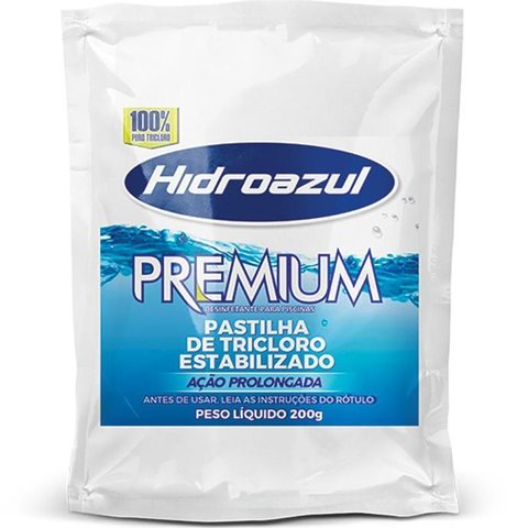 Kit 05 Pastilha Tablete Hidroazul Premium 200g para Piscina