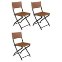 Ver imagem 2 de Cadeira Dobravel Bar, Lanchonete Caramelo - Kit 3 Pc