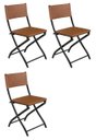 Ver imagem 2 de Cadeira Dobravel Bar, Lanchonete Caramelo - Kit 3 Pc
