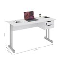 Ver imagem 4 de Escrivaninha Retangular Escrivaninha Master 1.2 Euro Moderno 2 Gavetas 120cm Branco Casah