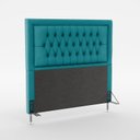 Ver imagem 2 de Kit Cabeceira Decorativa Para Cama Box Antares e Calçadeira Sagitarius 140 Para Cama Casal Sued Azul