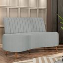 Ver imagem 2 de Sofá 2 Lugares para Sala Living 160cm Pés Palito Tamar K04 Bouclê Cinza - Mpozenato