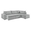 Ver imagem 3 de Sofá Retratil com Chaise Direita Titan 6 Lugares 2,96m Tecido Linho