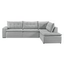 Ver imagem 1 de Sofá Retratil com Chaise Direita Titan 6 Lugares 2,96m Tecido Linho